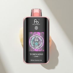 Fumot Tornado 25000 Puffs Weißer Gummieis mit HD-Bildschirm und 700mAh Akku