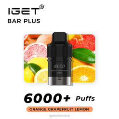 IGET Discount - Bar Plus Pod 6000 Züge 8BTV266 Orange, Grapefruit, Zitrone
