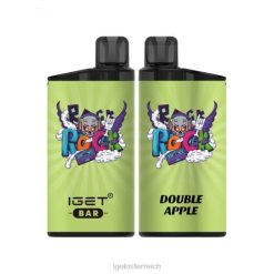 IGET Vape - Nikotinfreier Riegel, 3500 Züge 8BTV392 Doppelapfel