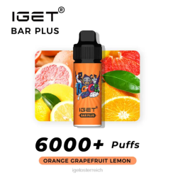 IGET Vape - Riegel plus 6000 Züge 8BTV246 Orange, Grapefruit, Zitrone