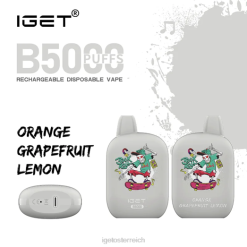 IGET Vape Sale - b5000 8BTV319 Orange, Grapefruit, Zitrone