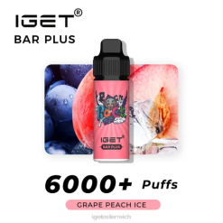 IGET Vape Sale - bar plus - 6000 Züge 8BTV590 Trauben-Pfirsich-Eis